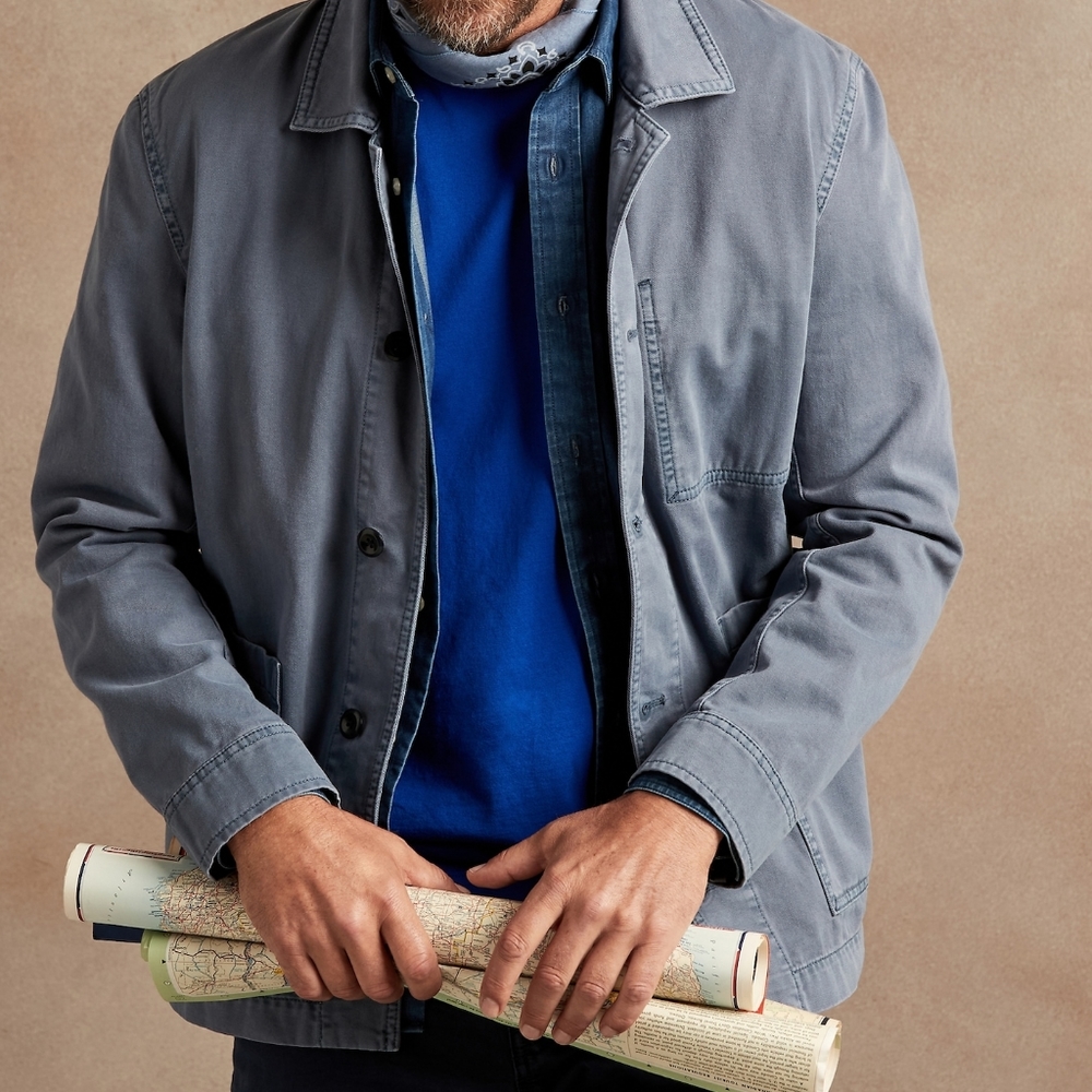 Light Blue Organic Cotton Chore Coat | Banana Republic Sz S